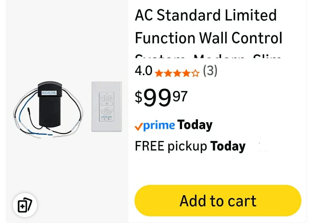 AC Standard Limited Function Wall Control System, Modern, Slim Design, 3 Speed Settings, Breeze Mode - Image 2
