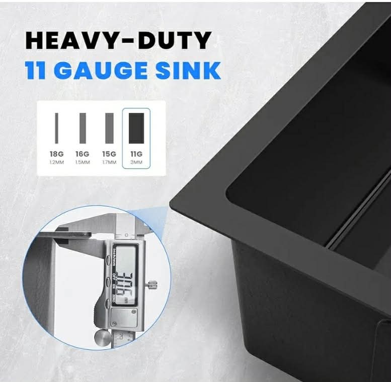 15×17 Inch Black Bar Sink,304 Stainless Steel Single Bowl 8 Inch Deep - Image 10