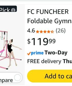 Alternative view of Foldable Gymnastics Bar, 5FT Horizontal bar, Adjustable Kids Training bar