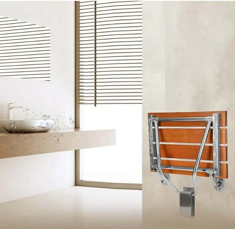 Folding Shower Seat Wall Mounted, Foldable Shower Bench for Small Spaces, 400lb Capacity, 17" - Image 8