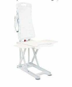 Drive Medical Bellavita Dive Bath Lift Chair, Reclining Electric Auto Bath Lifter & Tub Chair Lift, Bathtub Seat Transfer Chair with Open Seat Design, White