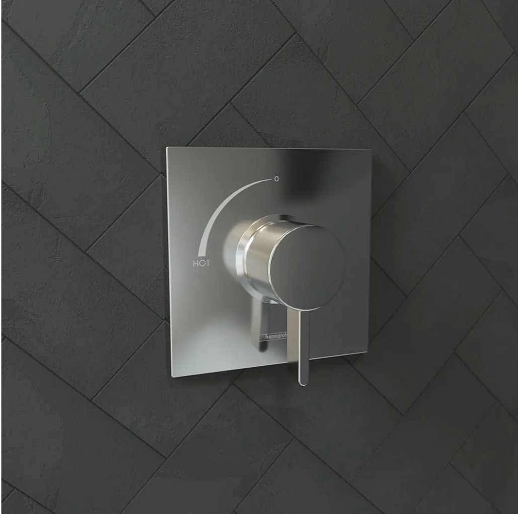 Hansgrohe Ecostat Square Modern Pressure Balance Shower Valve Trim in Chrome, 15724001 - Image 13