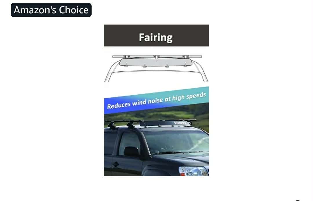 Medium Universal Mount (Fits Rounds, Square, Aero and Most Factory Bars) Fairing for Mid-Size Cars and SUV's - 40-Inch (Black) - Image 7