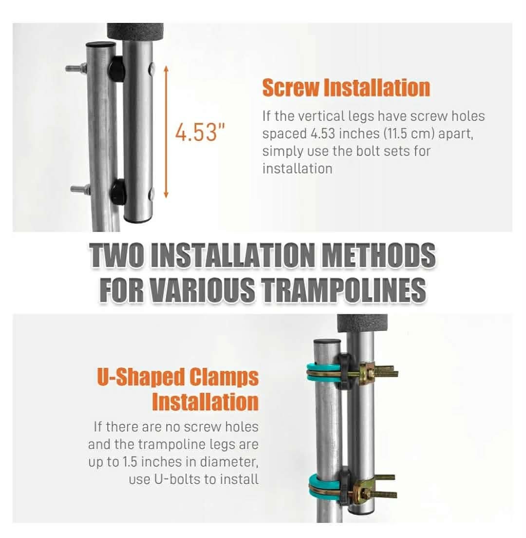 2 PCS Trampoline Curved Poles, Universal Trampoline Replacement Enclosure Poles to Fit 8-16FT Curved Pole Frame - Image 8