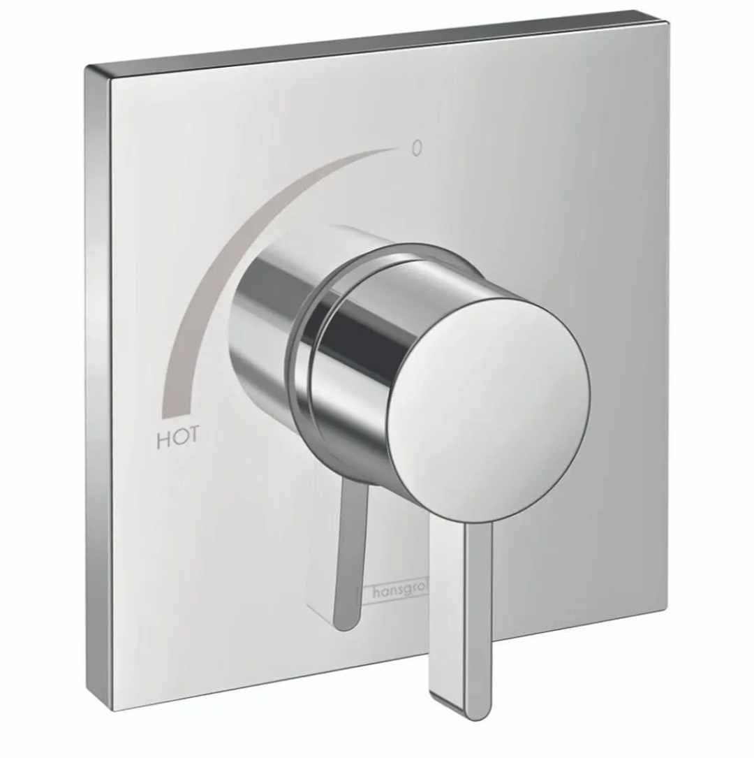Hansgrohe Ecostat Square Modern Pressure Balance Shower Valve Trim in Chrome, 15724001