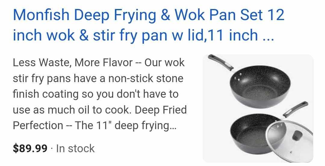 Deep Frying & Wok Pan Set 12 inch wok & stir fry pan w lid, 11 inch skillet frying pan w lid Non Stick Granite Stone Finish - Image 11