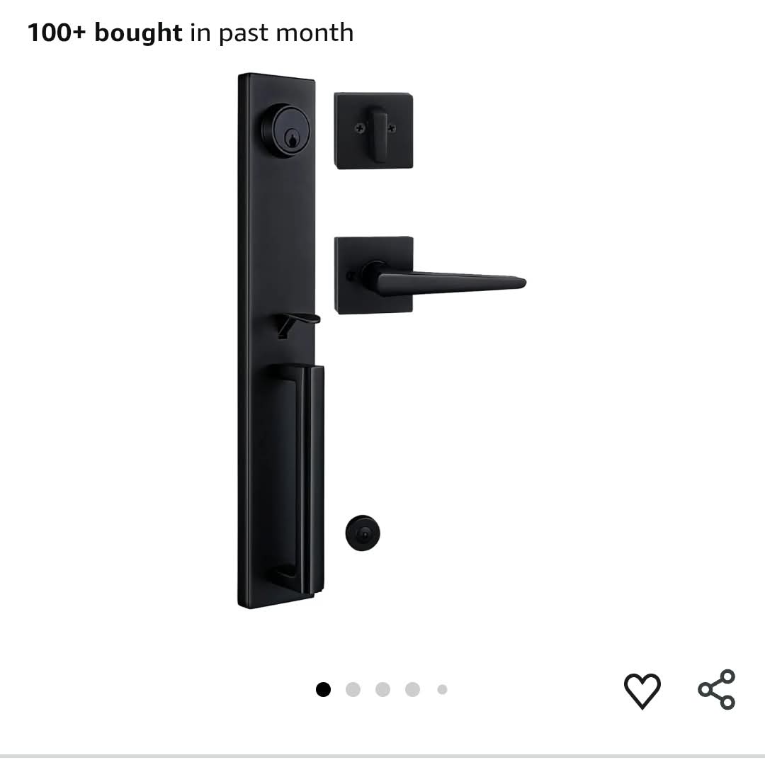 Iron Black Front Double Door Handleset (KEYED HANDLESET)