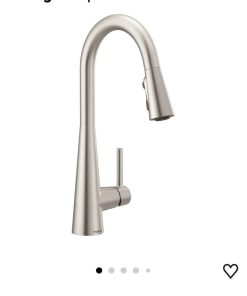 Moen Sleek Spot Resist Stainless One-Handle, Single-Hole Pulldown Kitchen Faucet with PowerBoost Technology for Faster Water Flow, Modern Kitchen Sink Faucet with Pulldown Sprayer, 7864SRS