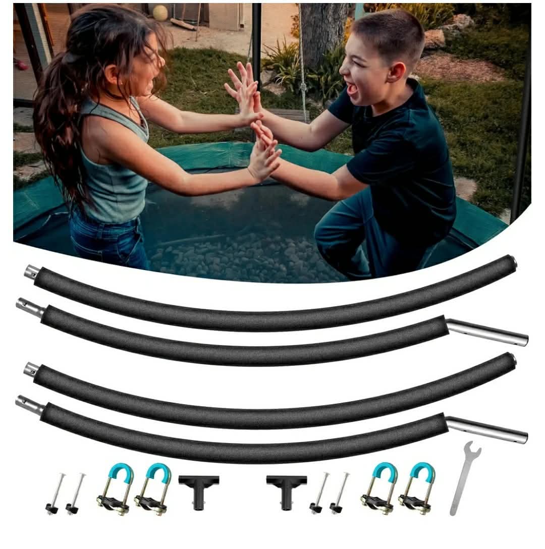 2 PCS Trampoline Curved Poles, Universal Trampoline Replacement Enclosure Poles to Fit 8-16FT Curved Pole Frame - Image 11