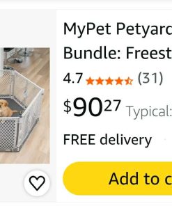 Alternative view of Petyard Protect Bundle: Freestanding 6-Panel Light Gray Pet Yard with Lockable Pet Door and Graphite SecureMat