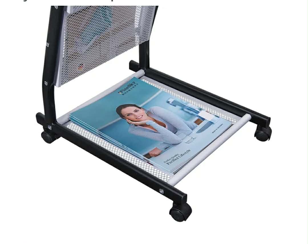 Floor Standing Magazine Rack Brochure Display Stand with 4 wheels and 6 layers - Image 5