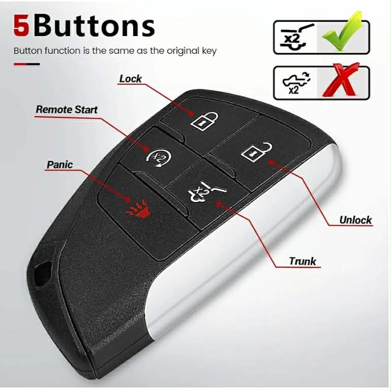 Smart Remote Key Fob for Buick Envision 2021- 2024 Keyless Entry Car Key 5 Buttons - Image 7