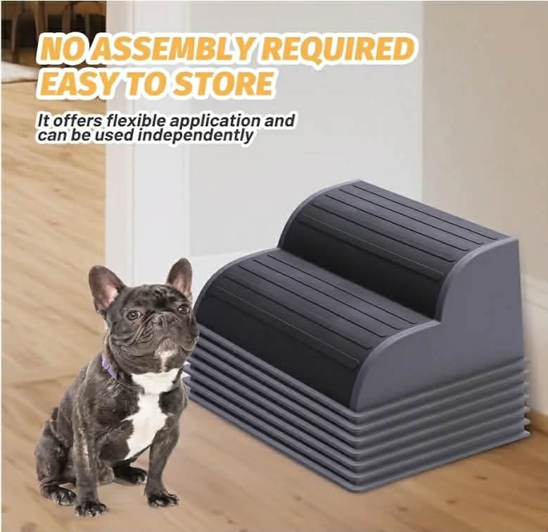 2-Step Modular Dog Ramp - Portable Non-Slip Stairs for Small Dogs with High Support, 9.5" D Lightweight Plastic Pet Steps - Image 6