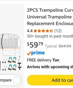 Alternative view of 2 PCS Trampoline Curved Poles, Universal Trampoline Replacement Enclosure Poles to Fit 8-16FT Curved Pole Frame