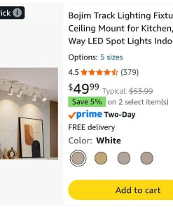 Alternative view of Track Lighting Fixtures Ceiling Mount for Kitchen, White 6 Way LED Spot Lights Indoor, Flexible Modern Track Light