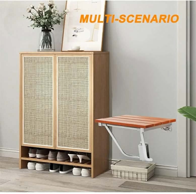 Folding Shower Seat Wall Mounted, Foldable Shower Bench for Small Spaces, 400lb Capacity, 17" - Image 6