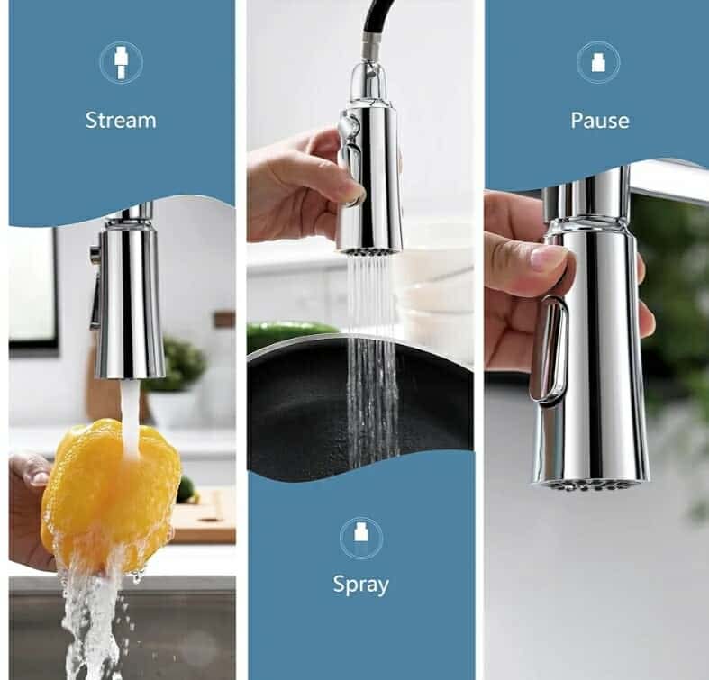 22‘’ Extra-Tall Polished Chrome Kitchen Faucets, Commercial High Arc Single Handle Kitchen Faucets with Pull Down Sprayer - Image 9