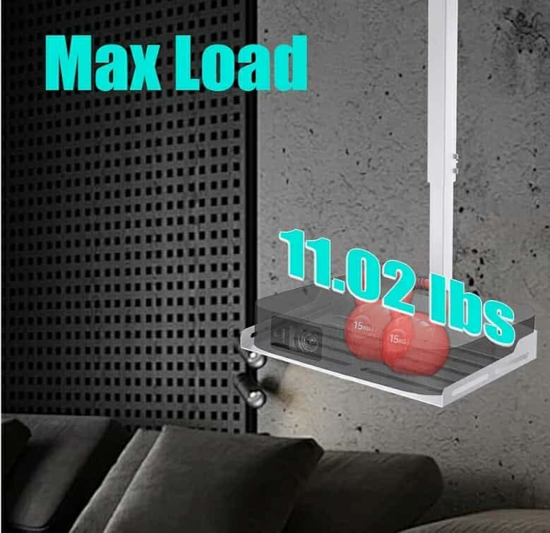 Universal Projector Ceiling Mount with Tray, Projector Mount Hidden Cable Routing, Height Adjustable up to 22.8 inches, Holds up to 11 lbs - White - Image 4