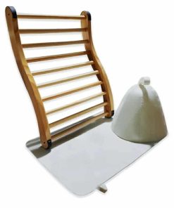 Non-Toxic Cedar Sauna Backrest for Barrel or Infrared Sauna, with Felt Sauna Hat and Seat Pad, Anti-Slip Sauna Accessory (1 Pack)