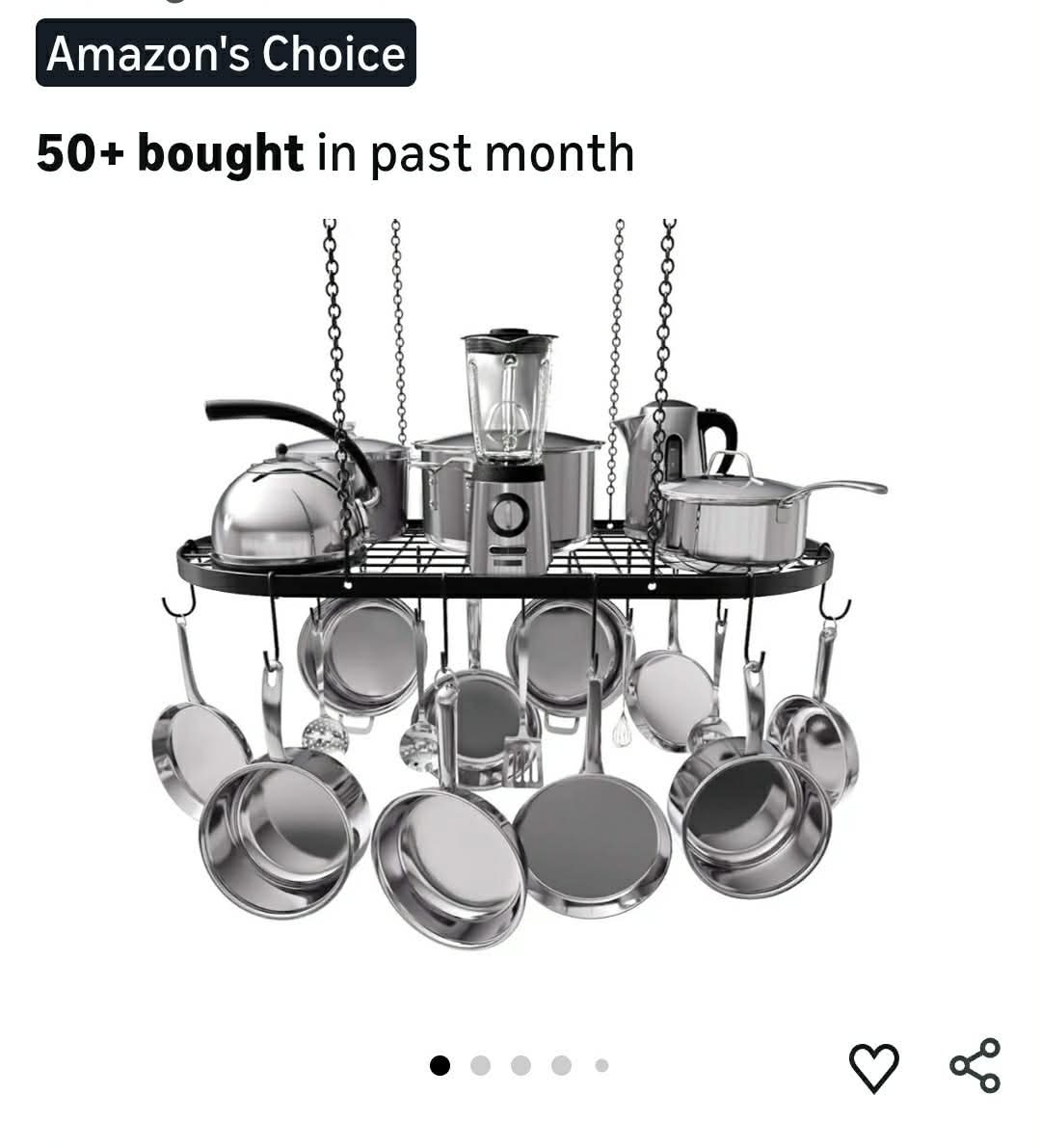 Heavy-Duty Hanging Pot Rack - 33x17 Inches - Stylish Black Alloy Steel Ceiling Storage