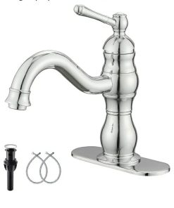 Chrome Bathroom Faucet 360° Swivel Bathroom Vanity Faucet Single Handle One Hole
