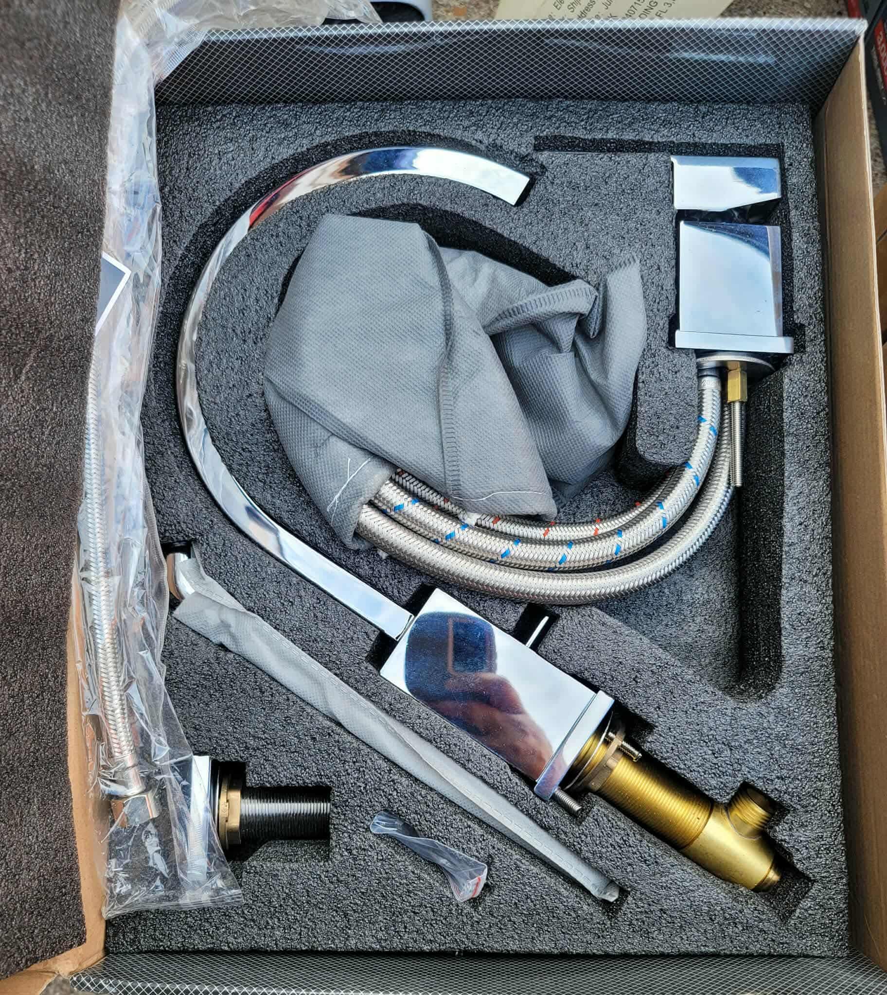 Brass Roman Tub Faucet with Handheld Sprayer, Deck Mount Bathtub Faucet with Hand Shower, 3 Hole Waterfall Faucet with 360 Spout, Single Handle Tub Filler with 8 GPM High Flow, Chrome - Image 3