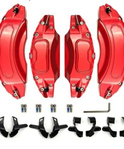 Caliper Covers Set of 4 Compatible with Highlander Accessories Wheel Hub Size Red Front and Rear Caliper Covers