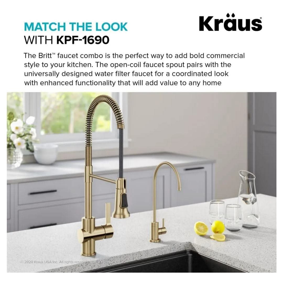 KRAUS Purita 100% Lead-Free Kitchen Water Filter Faucet in Brushed Gold, FF-100BG - Image 8