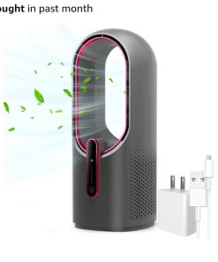 Desk Fan Bladeless, 11.8 Inch Office Fan Small, Quiet, 3 Speed Adjustment, Touch Control, Easy to Clean, Desk Fan