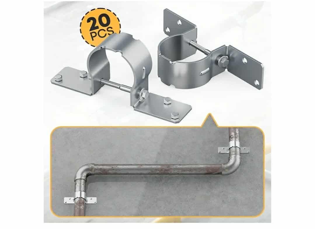 20 PCS Fence Post Brackets, 2-3/8 Steel to Wood Fence Bracket, Fence Brackets - Image 10