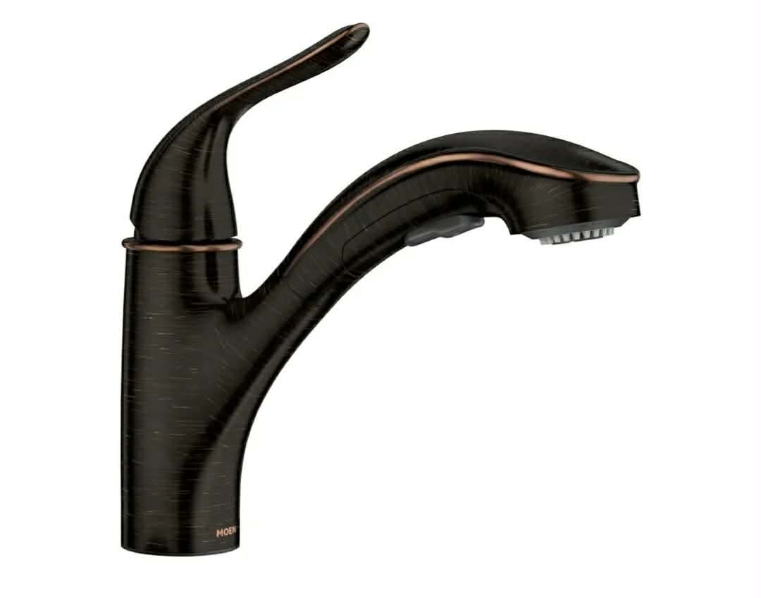 Moen Brecklyn Mediterranean Bronze Single-Handle Pull-Out Sprayer Kitchen Sink Faucet with Power Clean