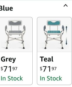 Shower Chair for Elderly and Disabled (450lb) with Padded Armrests and Back, Adjustable Height Shower Seat
