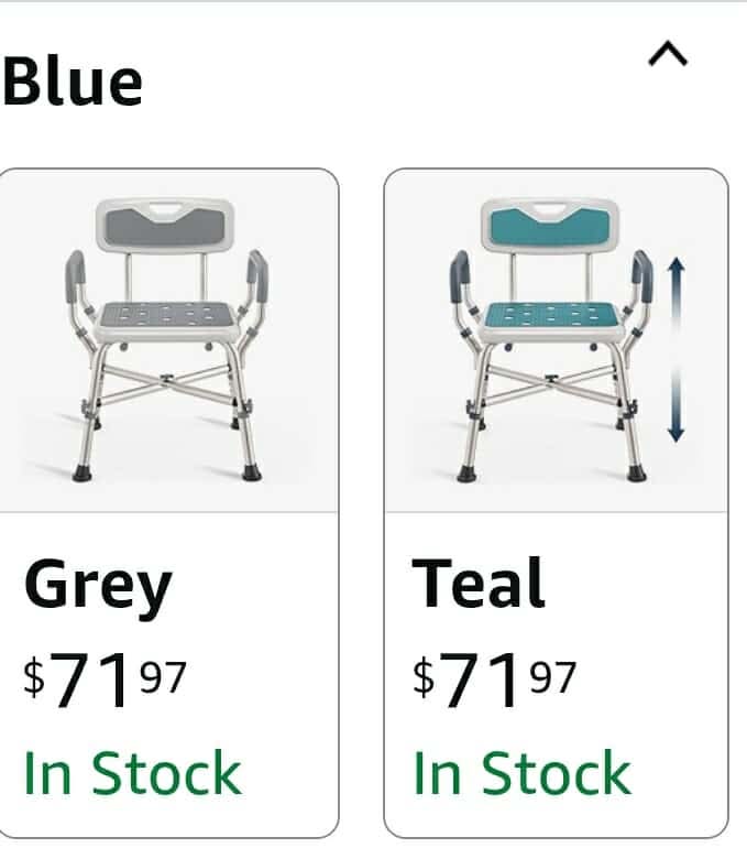 Shower Chair for Elderly and Disabled (450lb) with Padded Armrests and Back, Adjustable Height Shower Seat