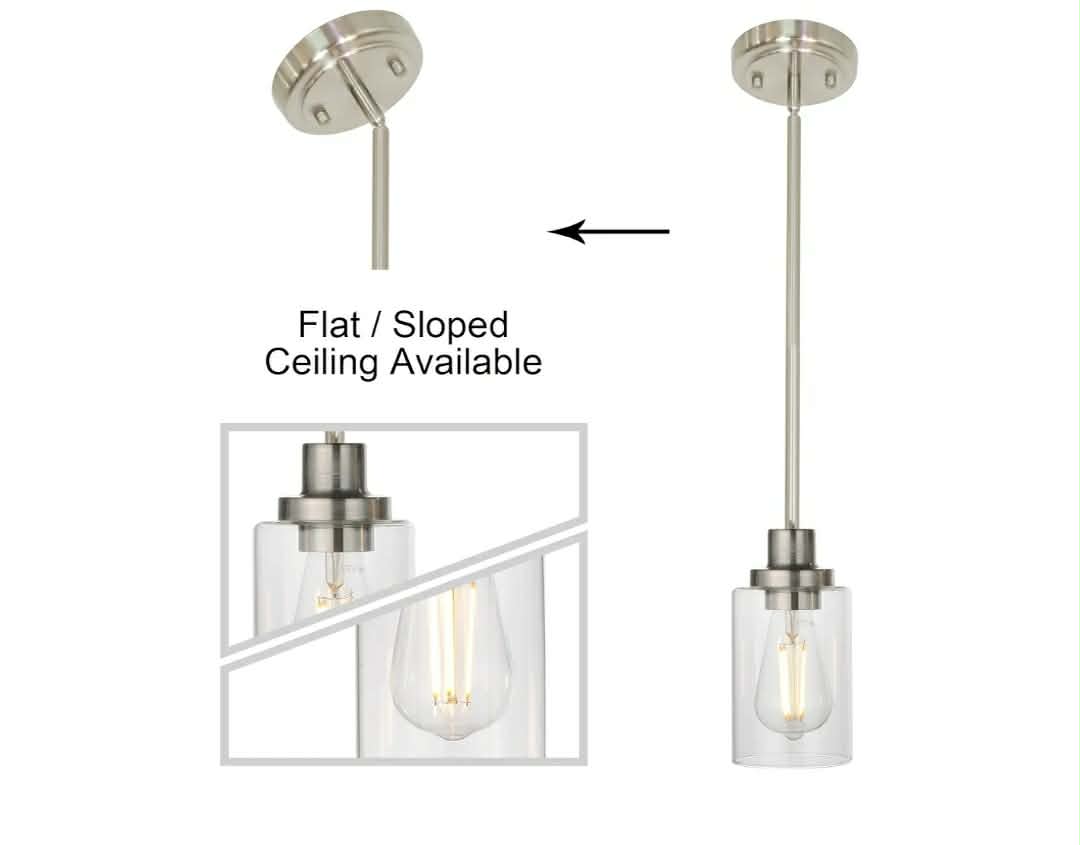 3 Pack Kitchen Island Pendant Lighting Brushed Nickel, Adjustable Height Hanging - Image 5