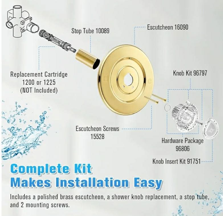 Tub and Shower Trim Kit, Shower Trim Compatible with Moen Chateau T470 Single Handle Tub/Shower Standard Valve - Image 3