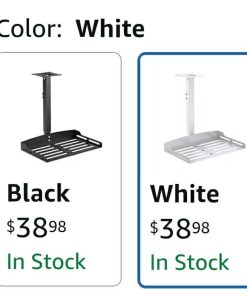 Alternative view of Universal Projector Ceiling Mount with Tray, Projector Mount Hidden Cable Routing, Height Adjustable up to 22.8 inches, Holds up to 11 lbs - White