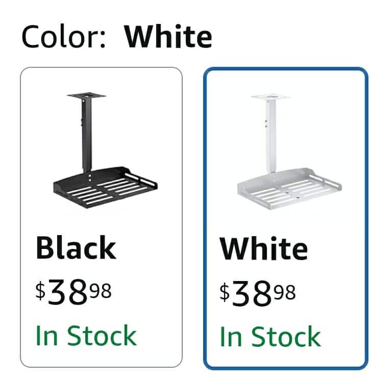 Universal Projector Ceiling Mount with Tray, Projector Mount Hidden Cable Routing, Height Adjustable up to 22.8 inches, Holds up to 11 lbs - White - Image 2