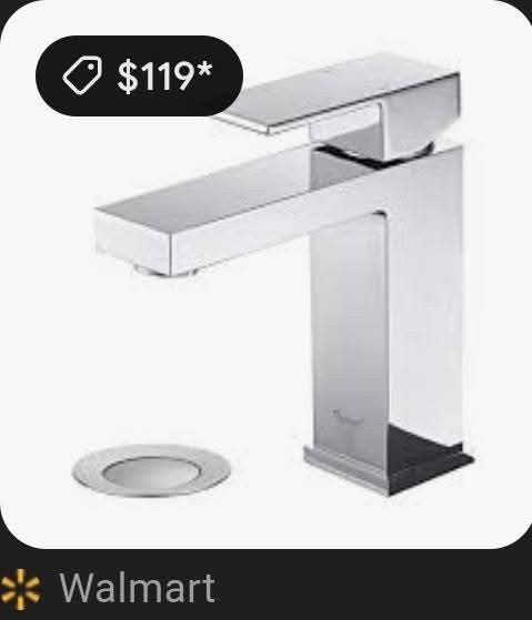 Modern Single Handle Bathroom Sink Faucet, Chrome