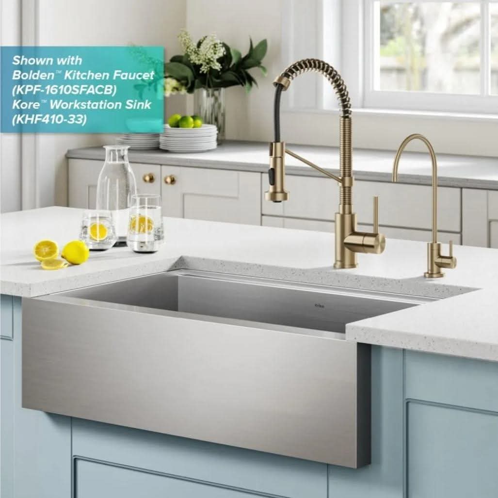 KRAUS Purita 100% Lead-Free Kitchen Water Filter Faucet in Brushed Gold, FF-100BG - Image 9