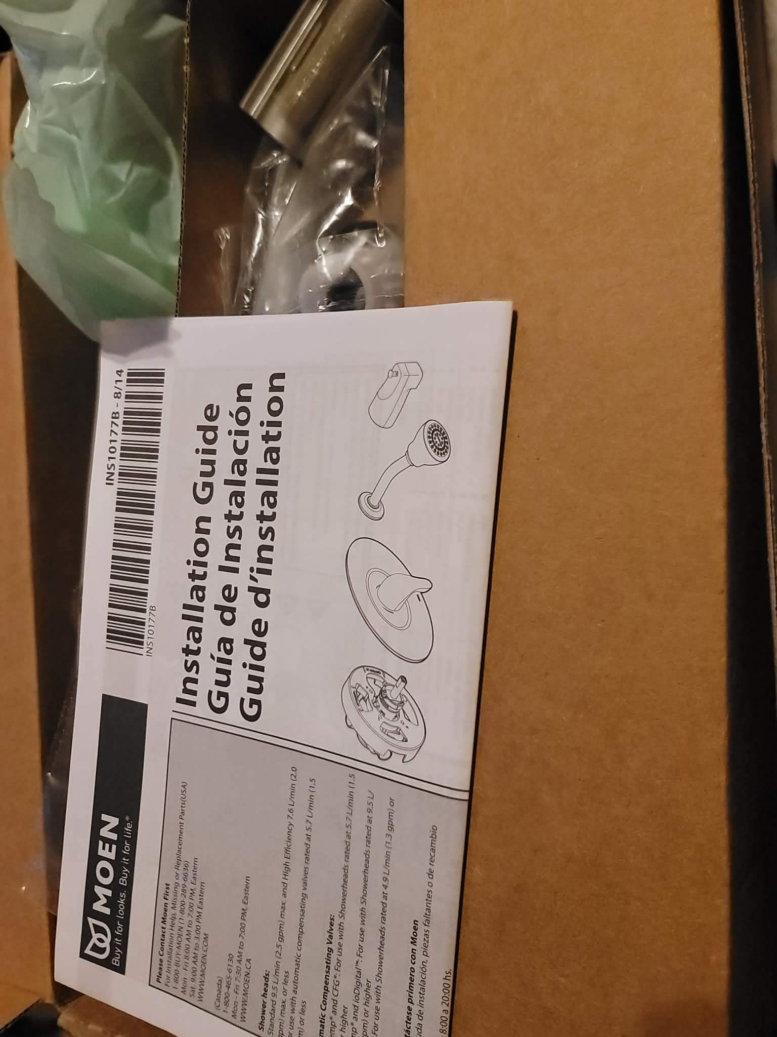 Moen TL2369EP Chateau Single-Handle Posi-Temp Eco-Performance Tub and Shower Trim Kit, Valve Required, Chrome, Showerhead, Lever Handle - Image 2