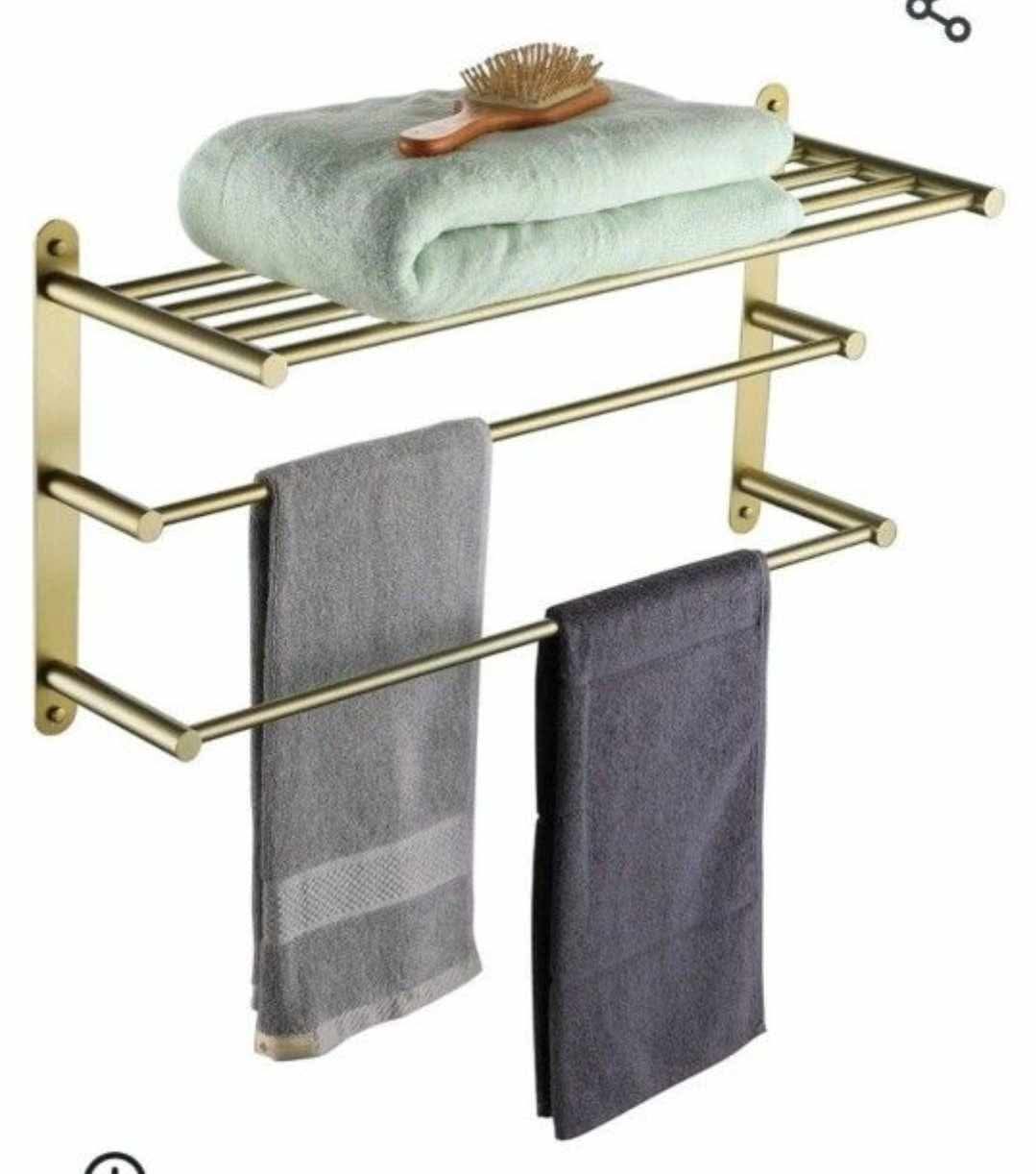 3 Tier Bath Towel Rack 24 Inch Towel Bars Towel Shelf Bathroom Ladder Brushed Gold