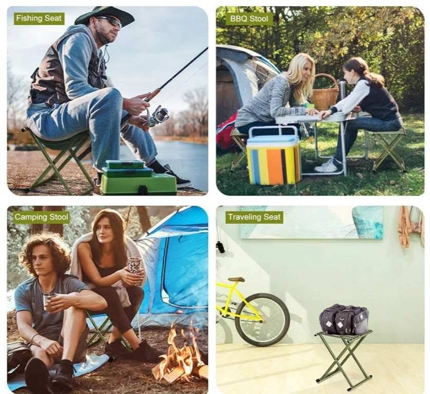 TRIPLE TREE Folding Stool 17.8" Height Heavy Duty Camping Stool Outdoor Portable Chair Hold up to 600 lbs - Image 6