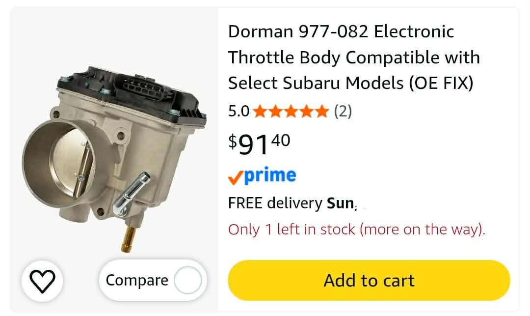 Dorman 977-082 Electronic Throttle Body Compatible with Select Subaru Models (OE FIX) - Image 2
