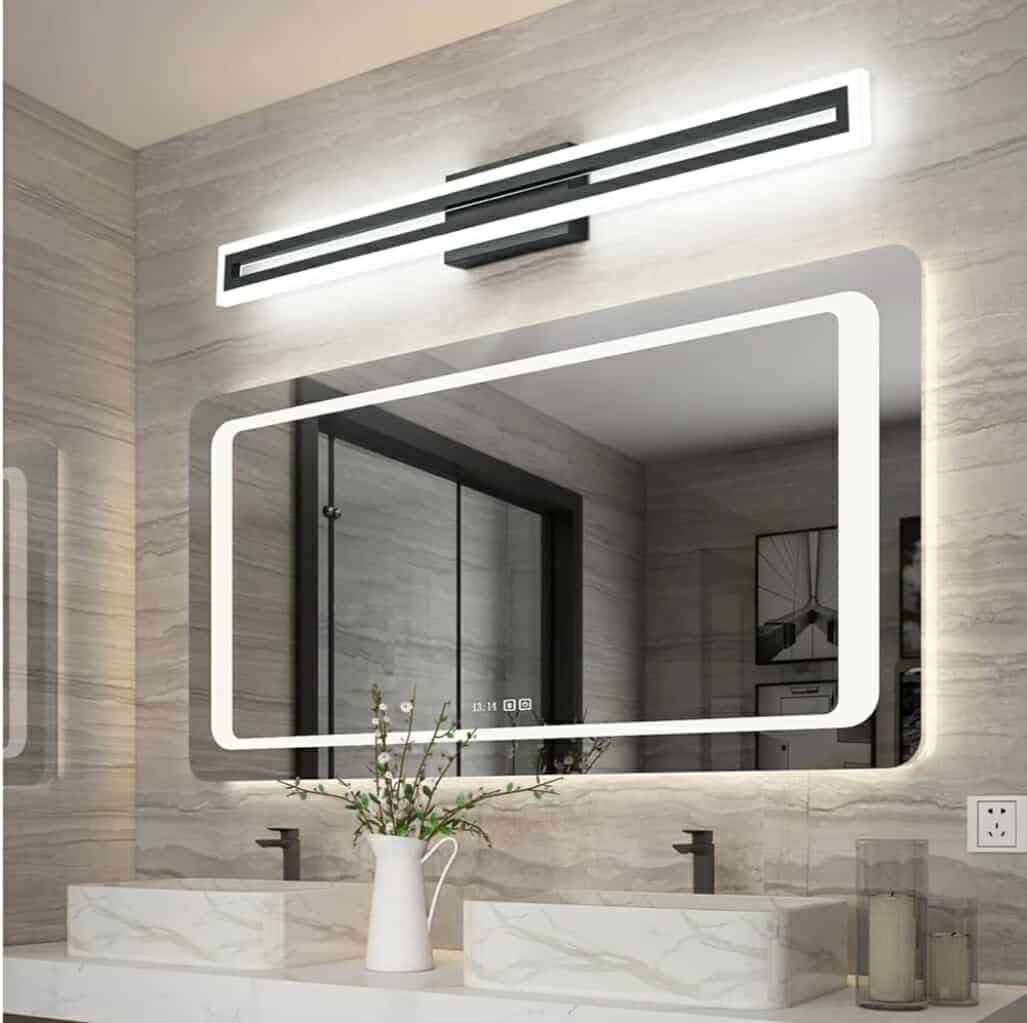 40" Light Fixtures Over Mirror Bathroom Vanity Light Fixtures Black Modern Light Fixture 6000K - Image 9