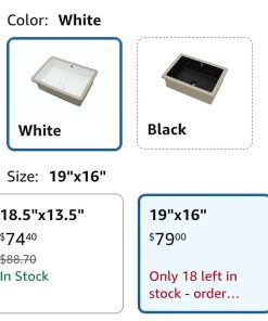 Alternative view of Undermount Bathroom Sink - 19 x16 inch Oval Vessel Sink Under counter Lavatory Sink White Ceramic Vanity Sink with Overflow, Modern Art Basin, Interior Size 17-2/5" x 14-1/9