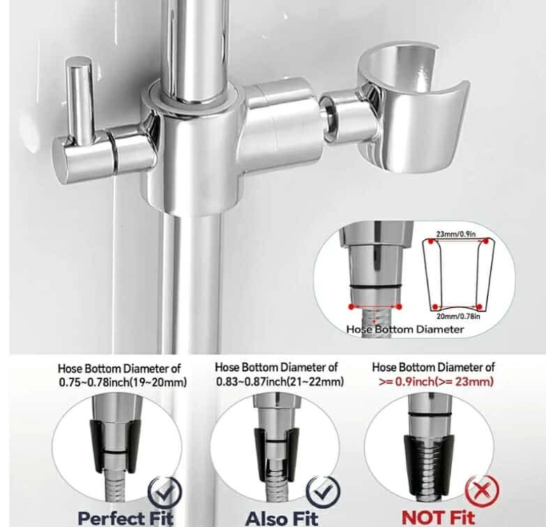 Shower Slide Bar Adjustable Handheld Shower Head Holder Wall Mount - 15inch - Image 3