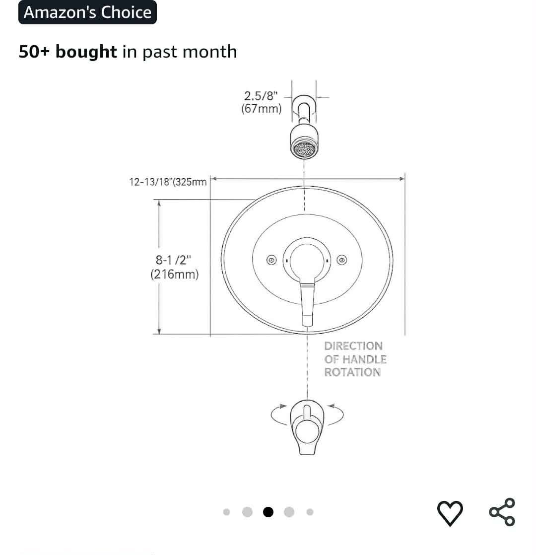 Moen TL2369EP Chateau Single-Handle Posi-Temp Eco-Performance Tub and Shower Trim Kit, Valve Required, Chrome, Showerhead, Lever Handle - Image 15