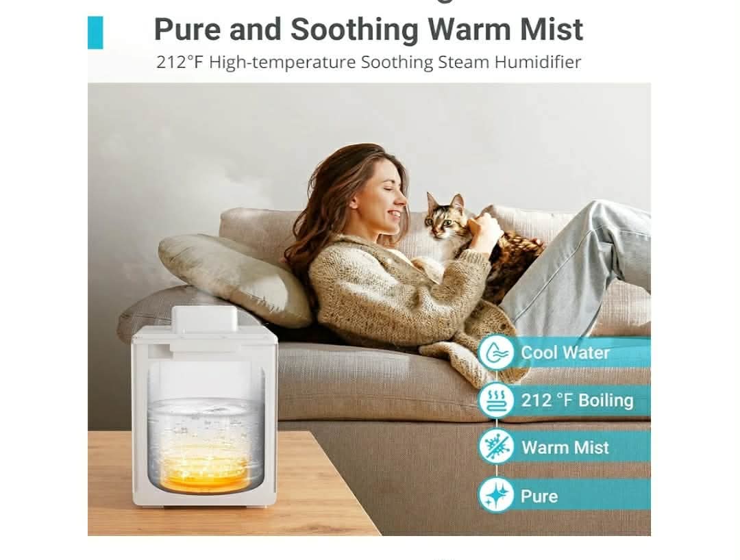 Stainless Steel Humidifier, 3L Warm Mist Humidifier, Easy Clean with Warm Steam Humidifier, Healthy Air Mist Humidifiers - Image 11