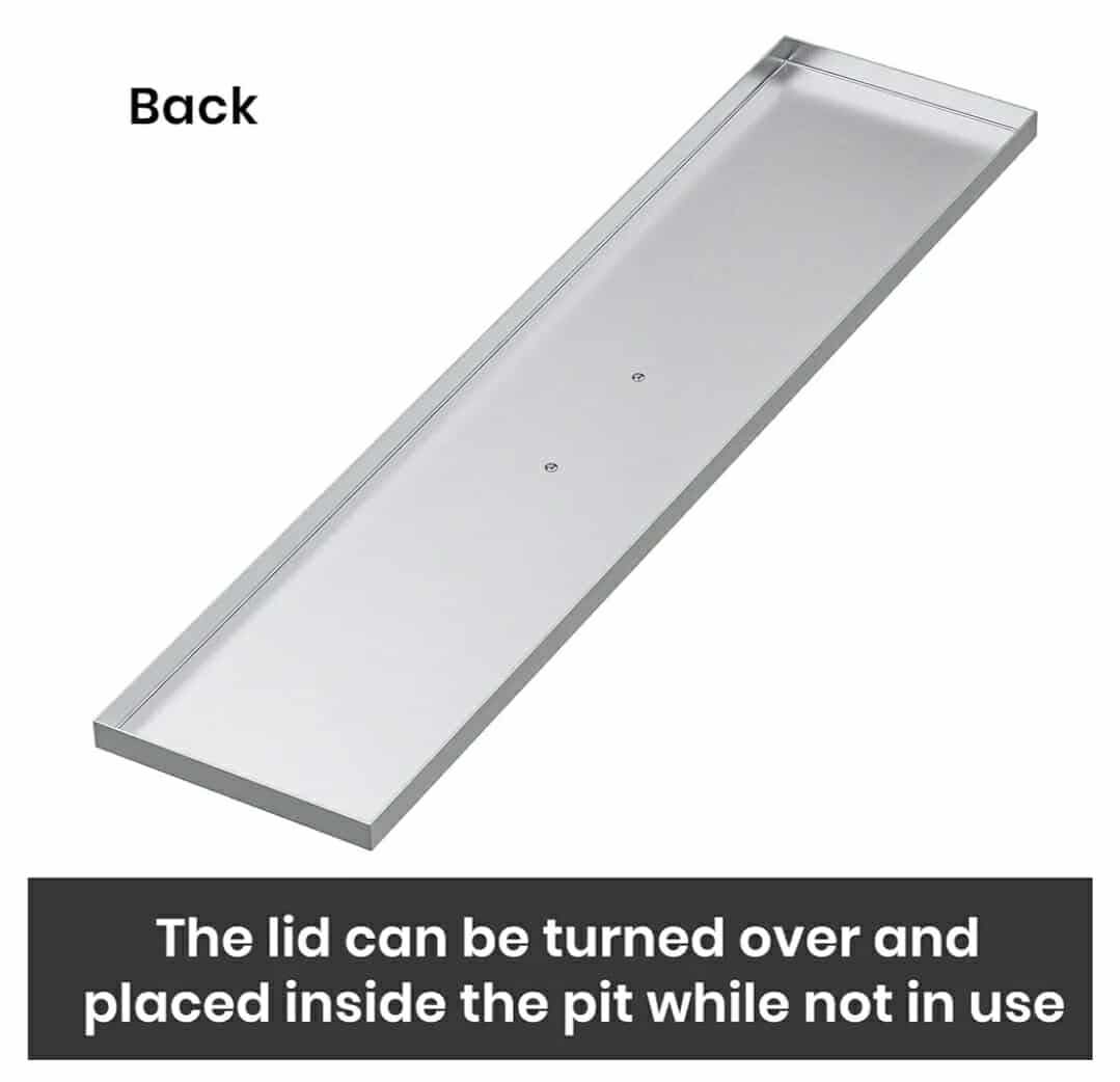 Stanbroil Fire Pit Lid Fits 36 x 6 Inches Linear Drop-in Burner Pan, Solid Stainless Steel Cover for Outside Firepit - Image 11