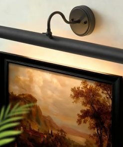 Hardwired Picture Lights for Wall, 28 Inch Black Vintage Picture Sconce, E12 Base, 330° Rotatable, 4-Light Gallery Art Lighting